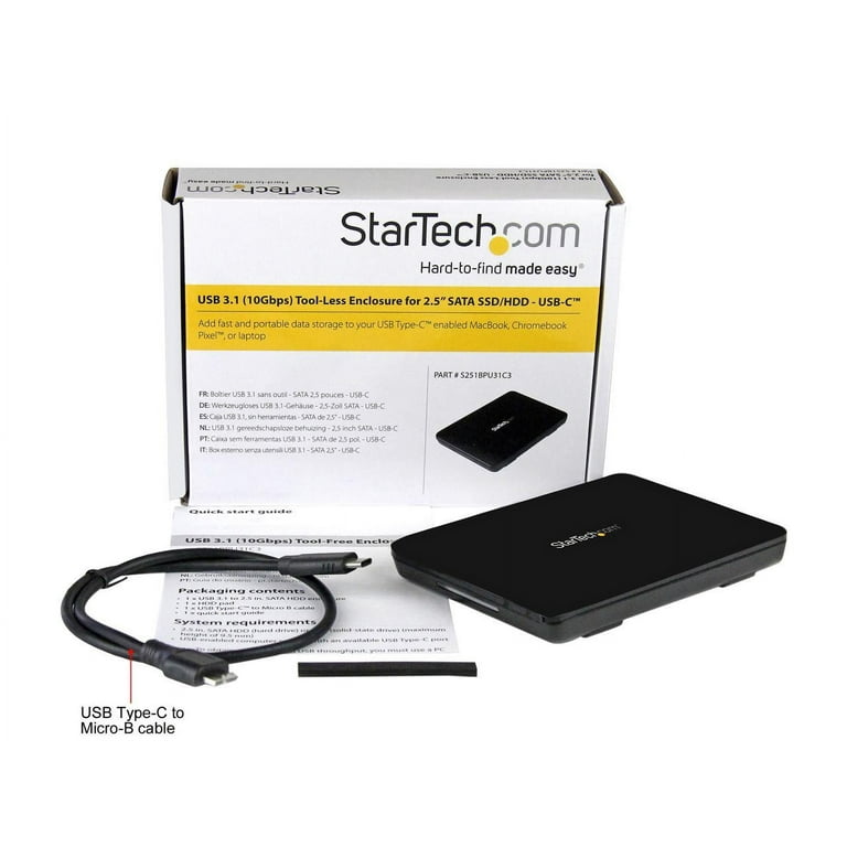 StarTech.com Boitier externe pour SSD M2 SATA avec cable USB-C