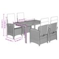 thumbnail image 2 of vidaXL 5 Piece Garden Dining Set with Cushions Black Poly Rattan, 2 of 7