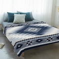 thumbnail image 4 of Blue Gray Boho Blanket Soft Cozy Warm Throw Blanket for Couch, Plush Fuzzy Flannel Fleece Blankets for Sofa, Southwestern Ethnic Abstract Geometric Bed Blankets Lightweight Gifts for Women, 50"x80", 4 of 9