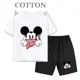 thumbnail image 4 of Conjunto de pantalones cortos de manga corta de verano para niños, camiseta de dibujos animados de Disney Mickey y pantalones, conjunto de 2 piezas, ropa linda para niñas y niños pequeños, 4 of 5