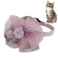 thumbnail image 4 of Adjustable Pet Flower Collar, Beautiful Hand Made Lightweight Fashionable Snap Design Widely Used Dog Flower Neckties  For Weddings For Birthdays ANGGREK 17 Púrpura S, 4 of 8