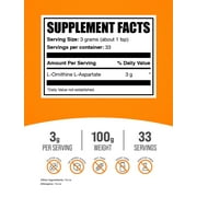 BulkSupplements L-Ornithine L-Aspartate Powder - 3g per Serving - 100 Grams (3.5 oz) - 33 Servings