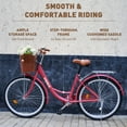thumbnail image 3 of Viribus Women's Comfort Bike 26 Inch Beach & City Cruiser Bicycle with Basket Rack Pink, 3 of 12