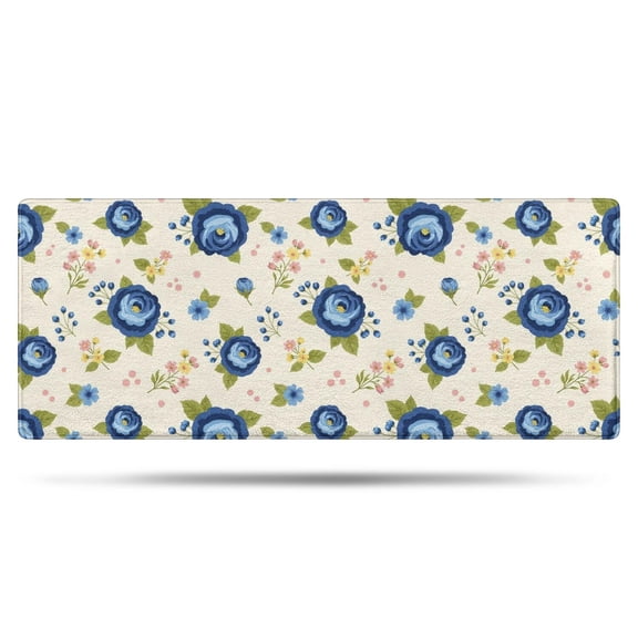 Pioneer Flower Floral Print Pattern Bathroom Rugs Mat, Non Slip Microfiber Bathroom Rug with Rubber Backing, Soft Mats for Bathroom Floor Tub Shower, 24"x60"