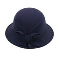 thumbnail image 2 of Womens Floral Embroidered Round Crown Hat Casual Fisherman Style Boater and Bowler Design for Autumn Winter, 2 of 4