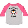 thumbnail image 3 of Inktastic I Love My Nana with Cute Penguin and Hearts Girls Toddler T-Shirt, 3 of 5