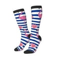 thumbnail image 2 of Bingfone Compression Socks For Women And Men Long Socks For Running Athletic Cycling Nurse-Pink Flamingo, 2 of 9