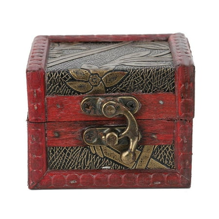 Jewelry Box Lock Set LYUMO Retro Wooden Jewelry Box Vintage Decorative Jewelry Storage Lock Box Wedding Candy Gift Case ()
