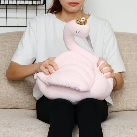 Meigar 50cm Cute Swan Stuffed Animal Toy Dolls Plush Toys Pink White Swan Pillow Back Cushion for Sofa, Coffee Shop, Book Store, Party, Home (Best Store For Pillows)