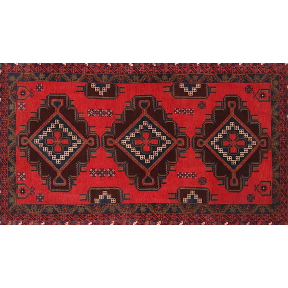 Ahgly Company Machine Washable Indoor Rectangle Traditional Red Area Rugs, 7' x 10'