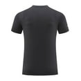 thumbnail image 3 of MIXUE Shirts For Men Summer Ice Slik Solid Color Round Neck Short Sleeve Sports Casual Breathable Pullover Tops T-shirts Streetwear,Gray,XXL, 3 of 9