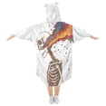 thumbnail image 2 of FORMRS Wearable Blanket Hoodie with Sleeves for Kids Cozy Flannel Sweatshirt, Colorful Skeleton, 2 of 7