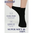 thumbnail image 5 of Hugh Ugoli Mid Ankle Diabetic Socks for Women, Soft Bamboo, Wide & Loose, Seamless Toe, 4 Pairs, Black, 5 of 6