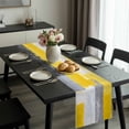 thumbnail image 4 of Abstract Color Stitching Table Runner 13x48 Inch Yellow Gray Wavy Pattern Table Runner Non-Slip Dresser Scarves for Holiday Decorations, Party, Dinner and Gatherings, 1 Pack, 4 of 8