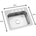 thumbnail image 2 of Glacier Bay 25 in All-In-One Single Bowl Kitchen Sink with Faucet and Drain, 2 of 8