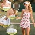 thumbnail image 6 of Garronmavis Womens Workout Dresses with Shorts Size 2XL 2 Piece Set U Neck Tennis Golf Dress with 2 Pockets Spaghetti Strap Summer Workout Dress Fruit Print Outfits, Cute Cherrys, 6 of 7