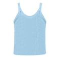 thumbnail image 5 of Women's Sleeveless Tank Top Form Fitting Scoop Neck Ribbed Knit Basic Cami Shirts Light Blue M, 5 of 6