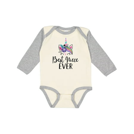 

Inktastic Best Niece Ever Unicorn from Aunt Gift Baby Girl Long Sleeve Bodysuit