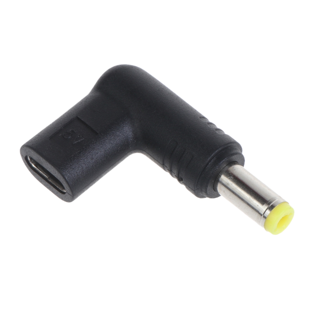 USB-C To DC 5.5x2.1mm Adapter – Type-C Male To DC Female Jack Power Converter, Black