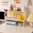 thumbnail image 2 of Dual-Layer 50cm Desktop Organizer with 8mm Thickness - Multi-Purpose Storage for Cosmetics, Books, Office Supplies - Dustproof & Moistureproof Plastic Design - Easy Desktop Installation -, 2 of 6