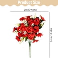 thumbnail image 3 of Torqee Premium Artificial Rose Bouquet,32cm Realistic Silk Flower Stems for Home Wedding Vase Centerpiece Floral Arrangement,Red, 3 of 5