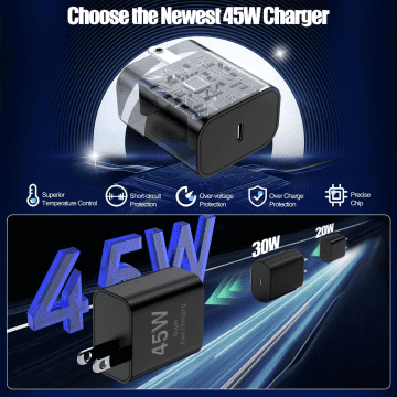 Super Fast Charger Type C 2Pack 45W USB C Fast Charging Block Wall Charger with 2*10FT Android Phone Charger Cable Compatible with Samsung Galaxy S25/S24/S23 Ultra/S23+/S22