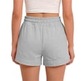 thumbnail image 2 of Fnooota Girls Athletic Shorts Size 10-12, Cotton Summer Elastic Waist Running Kids Shorts with Pockets Gray, 2 of 7