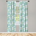 thumbnail image 3 of Childish Window Curtains, Cartoon Sky View Along Sleeping Clouds Stars and Crescents in Scandinavian Style, Lightweight Decorative Panels Set of 2 with Rod Pocket, 56" x 63", Teal Blue, by Ambesonne, 3 of 5