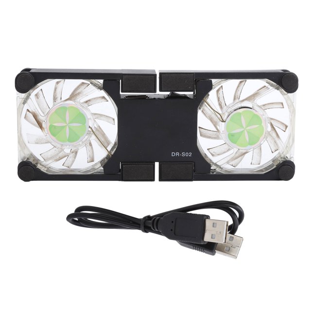 Laptop Cooling Pad USB Foldable Radiator Cooler Stand Light Portable with AntiSkid Mount(Noir )