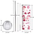 thumbnail image 2 of valentine Gnomes heart tumbler with Lid and Straw,Valentine''s Day Gifts for Wife Girlfriend Bride Skinny Tumbler, Wifey Stainless Steel Insulated Tumbler, Wife, Bride, 2 of 6