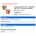thumbnail image 2 of Parking Light Set 2 Piece - Compatible with 1999 - 2004 Nissan Pathfinder 2000 2001 2002 2003, 2 of 2