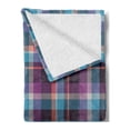thumbnail image 2 of Checkered Soft Flannel Fleece Blanket, Celtic Tartan Irish Culture Scotland Country Antique Tradition Tile, Cozy Plush for Indoor and Outdoor Use, 70" x 90", Violet Pale Blue Salmon, by Ambesonne, 2 of 5