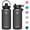 Black, variant on HydroPal Water Bottle 64oz BPA Free Tritan with 2-in-1 Leak Proof Lids Wide Mouth Lightweight Sport Travel Water Bottle