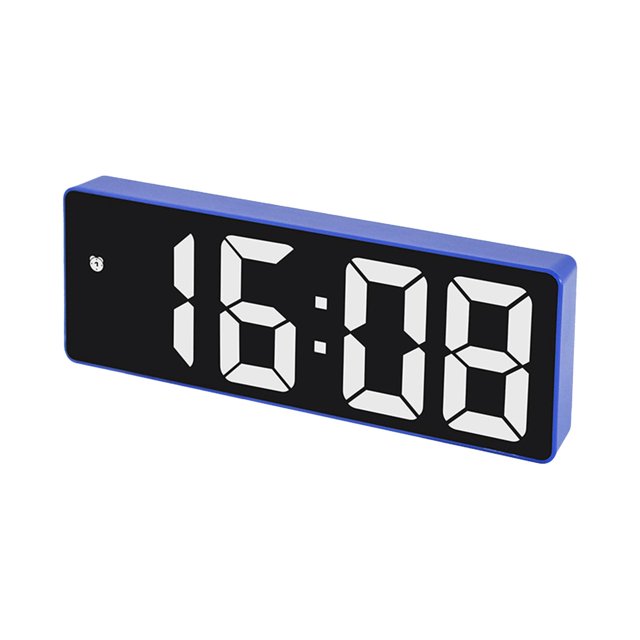 Reloj despertador digital con de 6,3 pulgadas, reloj electrónico LED /24H con control de repetición para dormitorio, Azul Sunnimix Despertador digital