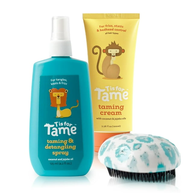 El paquete de crema y spray para domar el cabello T es para niños domesticados