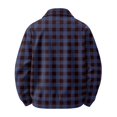thumbnail image 5 of CCRFTGI Corduroy Jackets for Men Zip Up Bomber Casual Vintage Long Sleeve Lapel Collar Plaid Work Fall Winter Coats for Men Navy L, 5 of 7