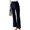 Navy Blue, variant on MAWCLOS Ladies Bottoms Wide Leg Palazzo Pant High Waist Pants Lounge Daily Wear Velvet Trousers Navy Blue XL