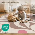 thumbnail image 4 of ODIKA 4'x6' Pink Mocha and Abstract Design Washable Area Rug Midcentury Modern Geometric Pattern Style for Bedroom, Reading Nook, Pet Friendly & Non-Shedding, 4 of 7