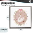 thumbnail image 4 of Stupell Industries Shabby Chic Queen Swan with Florals Gray Floating Frame Canvas Art, 18 x 18, by Christine Simpson Art, 4 of 8