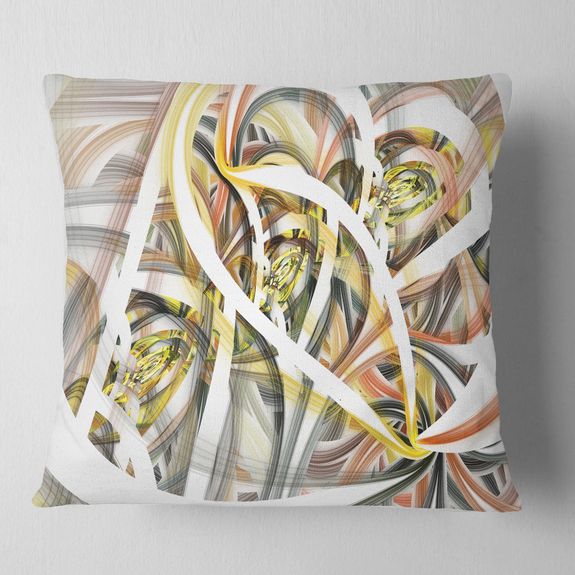 Designart Symmetrical Spiral Fractal Flowers - Contemporary Throw Pillow - 16x16