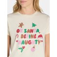 thumbnail image 4 of Christmas Women’s Define Naughty Graphic Tee with Short Sleeves, Sizes XXS-XXL, 4 of 5