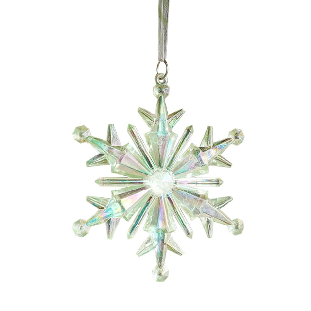 Xihbxyly Adornos Navideños de Copo de Nieve Acrílico, Colgante de Cristal Transparente, Decoración Navideña de Invierno, Elegante Decoración para Árbol, para Fiestas o Bodas, Incluye 1 Colgante, Eleg