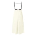 thumbnail image 5 of Womens Linen Maxi Dress Contrast Trim Spaghetti Straps Summer Outfits Sleeveless Long Dresses Travel Vacation, 5 of 7