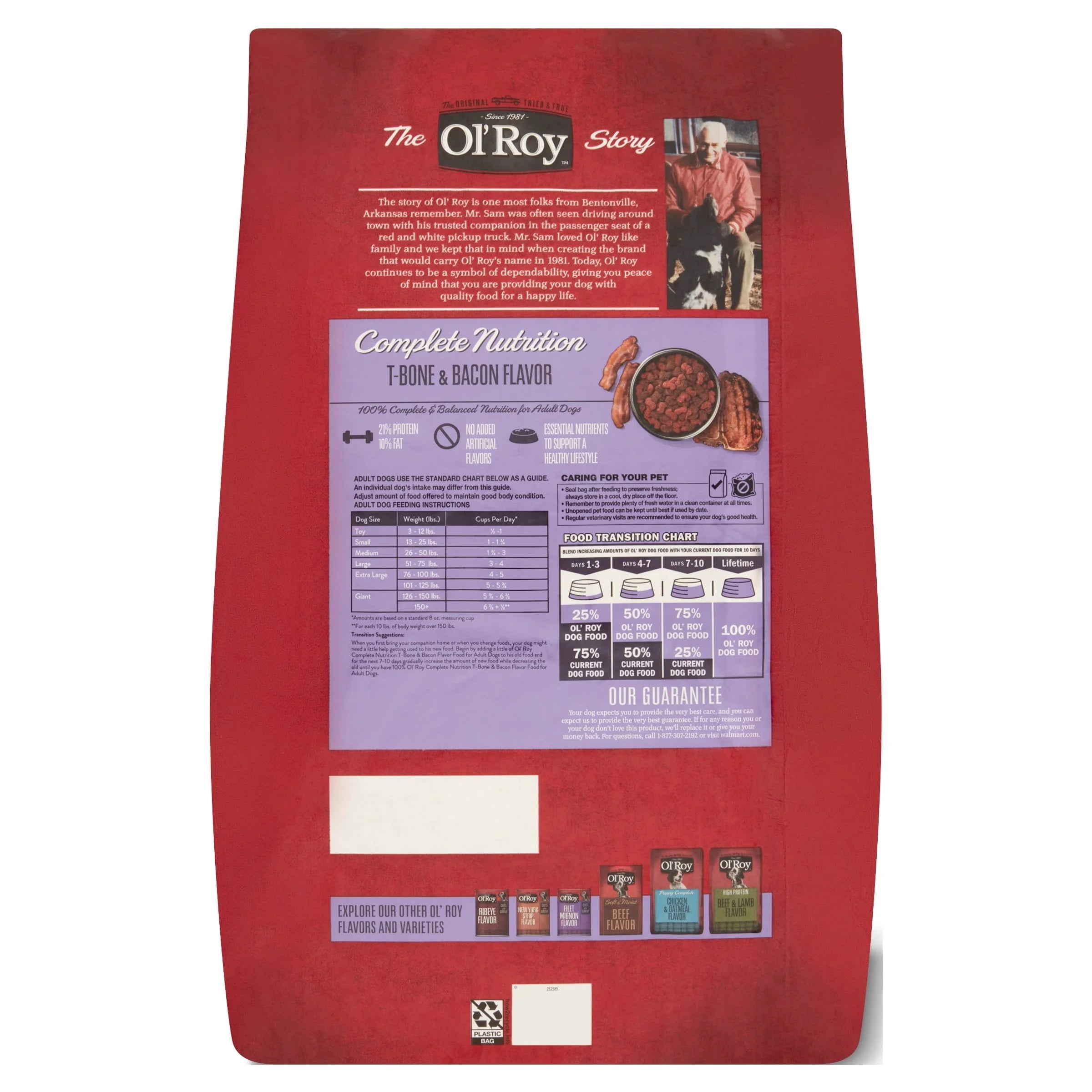 (2 pack) Ol' Roy Complete Nutrition T-Bone & Bacon Flavor Dry Dog Food, 15 lb