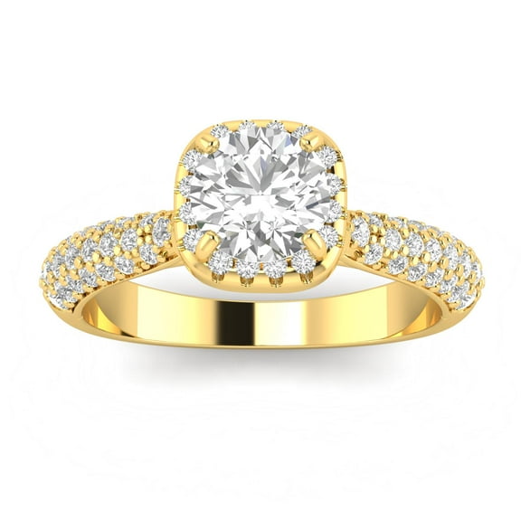 1.00ctw Diamond Halo Engagement Ring in 10k  Yellow Gold