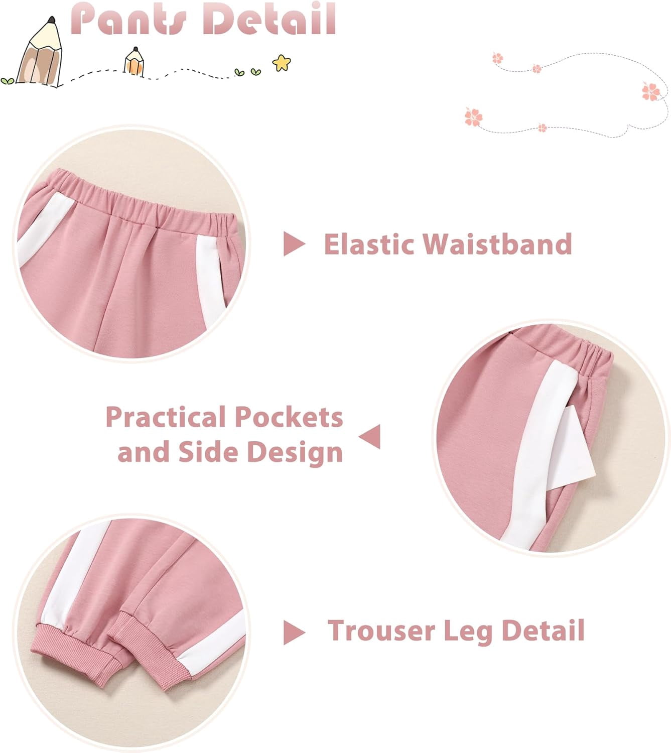 SANMIO Toddler Girl Clothes 2 Piece Outfits Fashion Sweatshirts+Sweatpants Long Sleeve Tracksuit Clothing Set Size 3-8Y