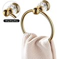 thumbnail image 4 of Toallero de cristal, toallero dorado para baño, toallero redondo para decoración de pared, 4 of 5