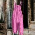 thumbnail image 2 of Breezora Women's Comfortable Wide Leg Jumpsuit with Adjustable Straps and Side Pockets for Summer Wear L Size Hot Pink, 2 of 3