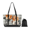 thumbnail image 7 of FORMRS Canvas Laptop Tote Bag for Women with 15.6" Computer Compartments Shoulder Handbag, Plaid Floral, 7 of 7