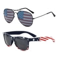 thumbnail image 1 of Combo de 2 pares de gafas de sol con la bandera patriótica de Estados Unidos, gafas a granel para fiesta temática del 4 de julio, Día de la Independencia, 1 of 7